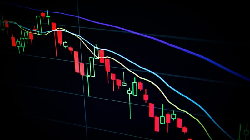 Financial market charts and real estate news